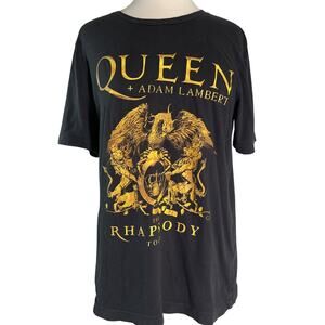 QUEEN + ADAM LAMBERT The Rhapsody Concert Tour T-Shirt Medium 2 sided Black